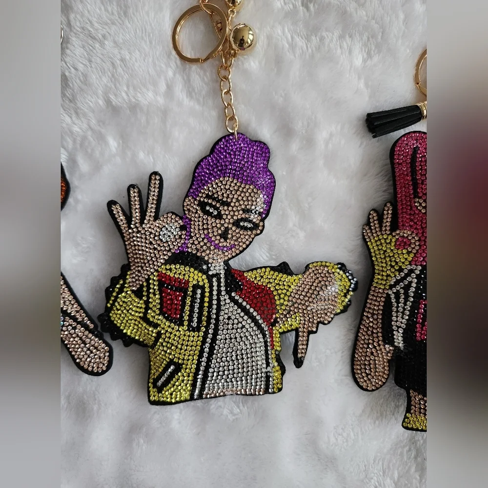KPop Demon Hunters HUNTR/X Colorful Character Keychains Set Bag Charms